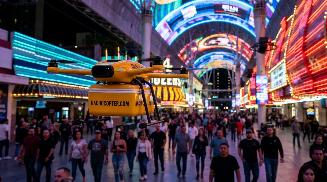 NachoCopter under the Fremont Street canopy downtown